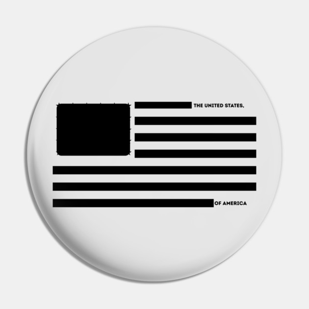 Censored US Flag Redacted Bars Pin by The WYLD Tribe