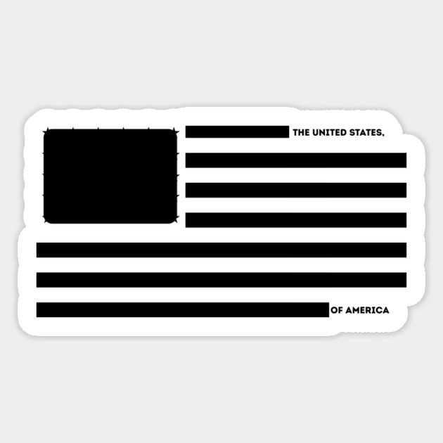 Censored US Flag Redacted Bars Sticker by The WYLD Tribe
