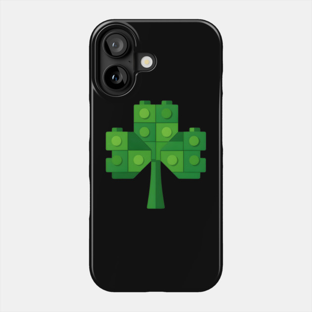 Building Blocks Shamrock St Patricks Day Phone Case by The WYLD Tribe