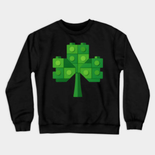Building Blocks Shamrock St Patricks Day Crewneck Sweatshirt