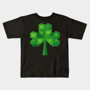 Building Blocks Shamrock St Patricks Day Kids T-Shirt