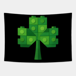 Building Blocks Shamrock St Patricks Day Tapestry