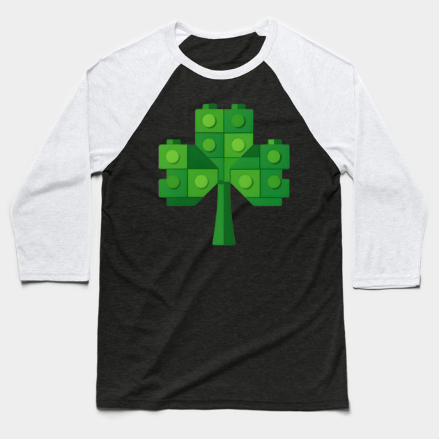 Building Blocks Shamrock St Patricks Day Baseball T-Shirt by The WYLD Tribe