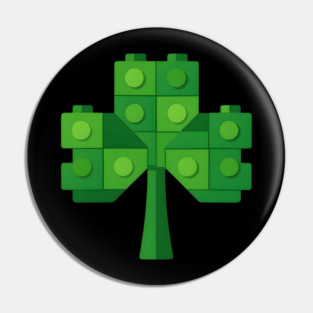 Building Blocks Shamrock St Patricks Day Pin