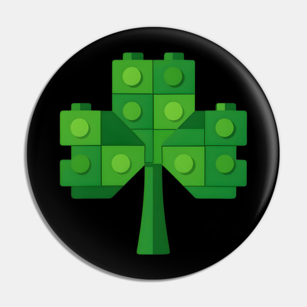 Building Blocks Shamrock St Patricks Day Pin by The WYLD Tribe