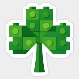 Building Blocks Shamrock St Patricks Day Sticker