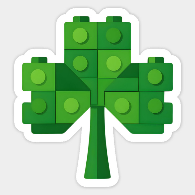Building Blocks Shamrock St Patricks Day Magnet by The WYLD Tribe