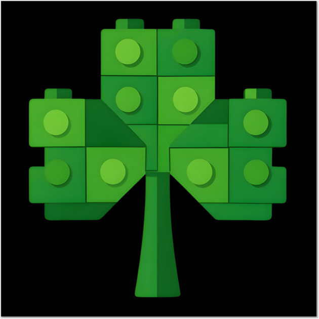 Building Blocks Shamrock St Patricks Day Wall Art by The WYLD Tribe