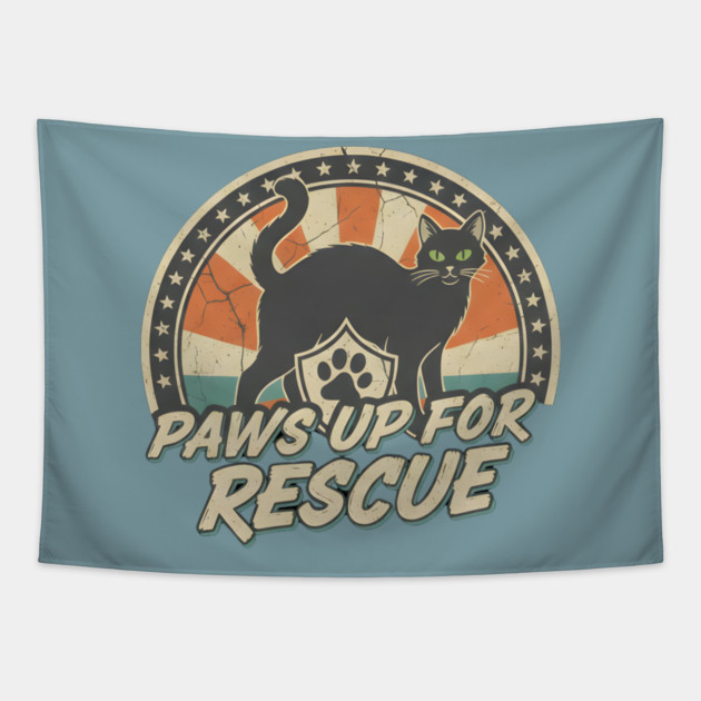 PAWS UP FOR RESCUE Tapestry by Cataura