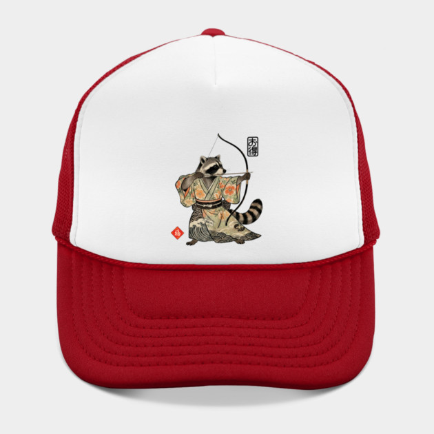Raccoon Samauri Archery Japanese art aesthetic by Luxinda