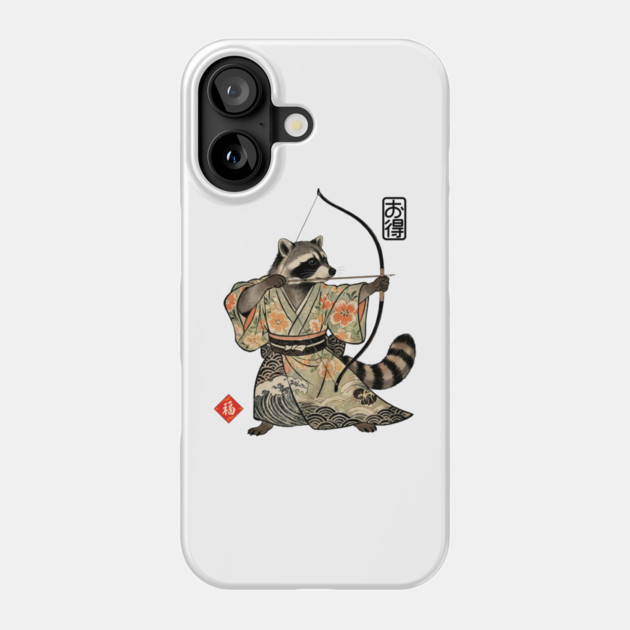 Raccoon Samauri Archery Japanese art aesthetic Phone Case by Luxinda
