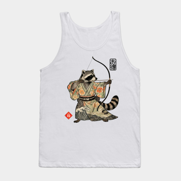 Raccoon Samauri Archery Japanese art aesthetic Tank Top by Luxinda