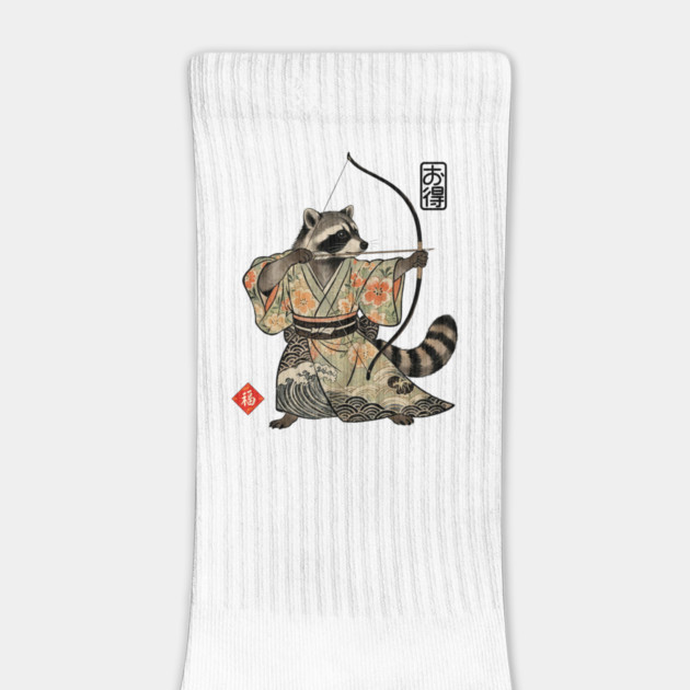 Raccoon Samauri Archery Japanese art aesthetic by Luxinda
