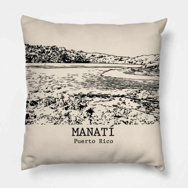 Manatí - Puerto Rico Pillow by Lakeric
