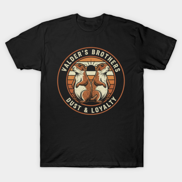 Valder’s Brothers Dust & Loyalty – Vintage Otter Retro Animal Badge Design T-Shirt by Valder’s Brothers