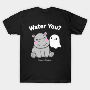 Water You? Cute Hippo & Ghost Pun T-Shirt