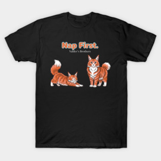 Nap First – Cute Orange Cat Funny Quote Design for Cat Lovers T-Shirt