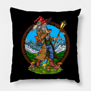Hippie Magic Mushrooms Shaman Pillow