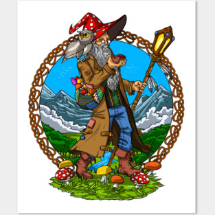 Hippie Magic Mushrooms Shaman Posters and Art