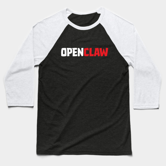 OpenClaw Logo Font Baseball T-Shirt by Claw Tees