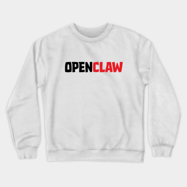 OpenClaw Logo Font Crewneck Sweatshirt by Claw Tees