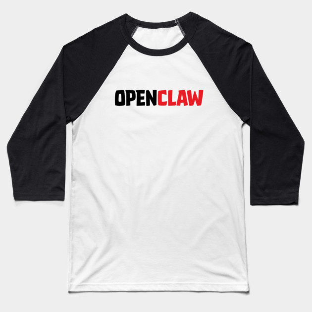 OpenClaw Logo Font Baseball T-Shirt by Claw Tees
