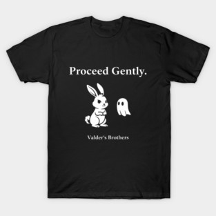 Proceed Gently – Cute Bunny Mental Health Motivational Quote Design T-Shirt