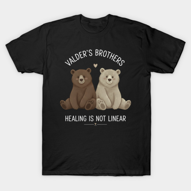 Healing Is Not Linear Bear Design T-Shirt by Valder’s Brothers