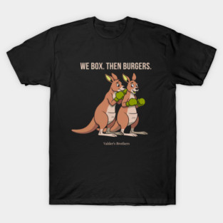We Box Then Burgers Kangaroo Design T-Shirt