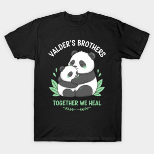 Cute Mental Health Support Illustration with Hugging Pandas T-Shirt
