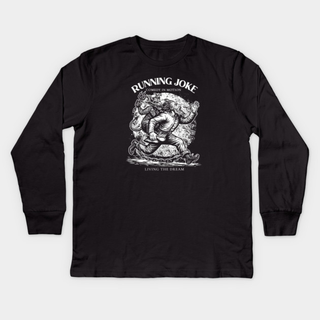 RUNNING JOKE Kids Long Sleeve T-Shirt by artslaves