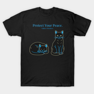 Protect Your Peace Black Cat Design T-Shirt