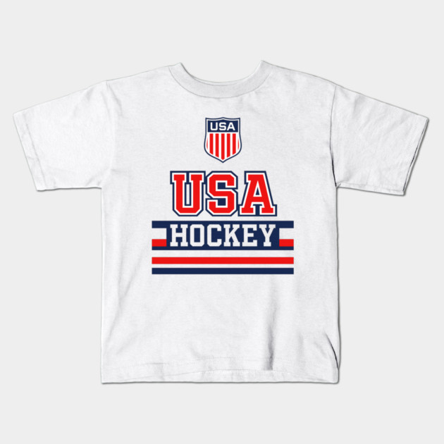 USA Hockey Kids T-Shirt by CrazyGirl