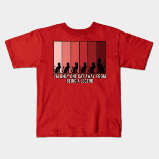 I'M ONLY ONE CAT AWAY FROM BEING A LEGEND. Kids T-Shirt
