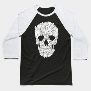 Cat Skull Baseball T-Shirt