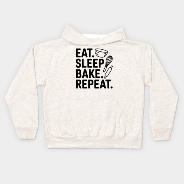 Eat . Sleep. Bake. Repeat. Kids Hoodie by Frank Ring
