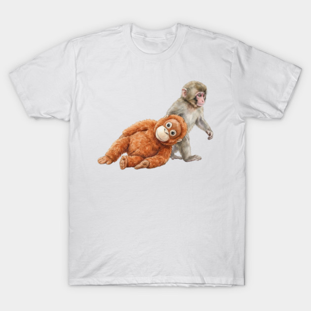 Baby Monkey Carrying Orangutan Primate Wildlife Animal T-Shirt by ArtistTee ⭐⭐⭐⭐⭐