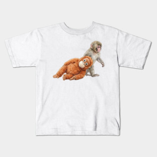 Baby Monkey Carrying Orangutan Primate Wildlife Animal Kids T-Shirt