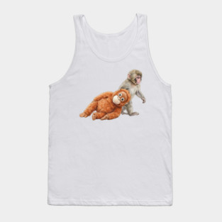 Baby Monkey Carrying Orangutan Primate Wildlife Animal Tank Top