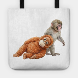 Baby Monkey Carrying Orangutan Primate Wildlife Animal Tote