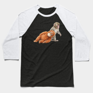 Baby Monkey Carrying Orangutan Primate Wildlife Animal Baseball T-Shirt