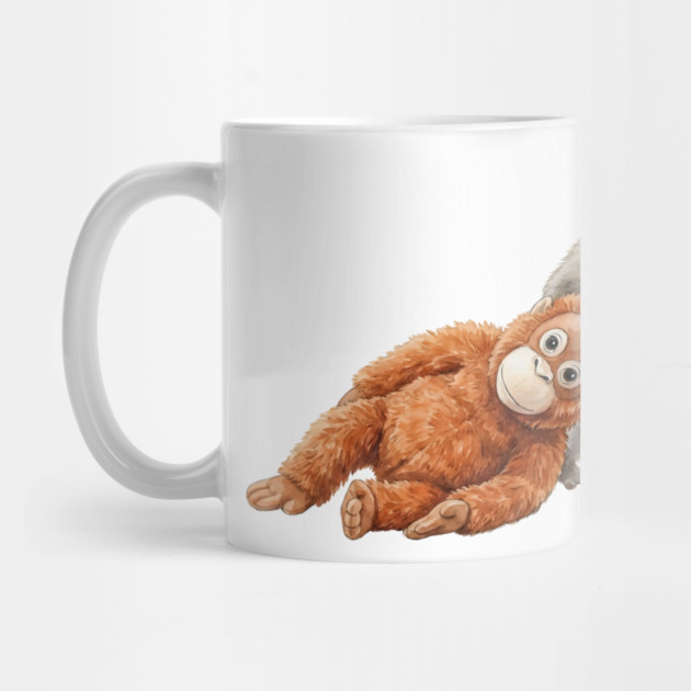 Baby Monkey Carrying Orangutan Primate Wildlife Animal by ArtistTee ⭐⭐⭐⭐⭐