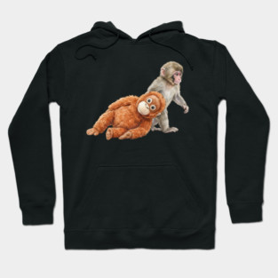 Baby Monkey Carrying Orangutan Primate Wildlife Animal Hoodie