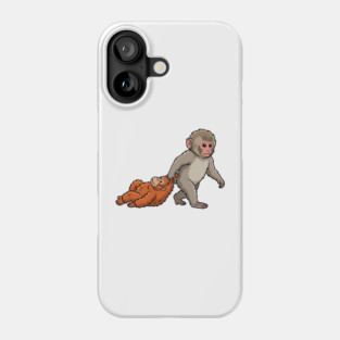 Monkey Pulling Orangutan Primate Animal Lover Phone Case
