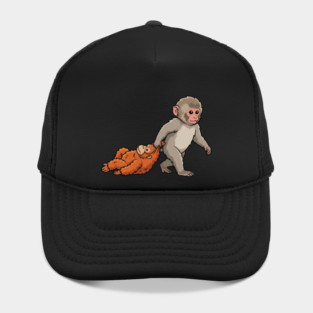 Monkey Pulling Orangutan Primate Animal Lover Hat