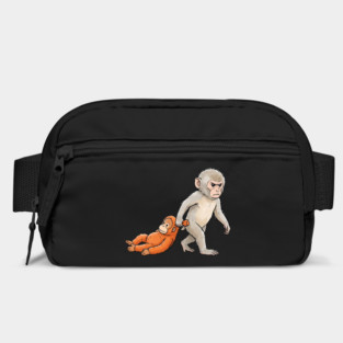 Funny Monkey Dragging Orangutan Primate Sibling Humor Bag