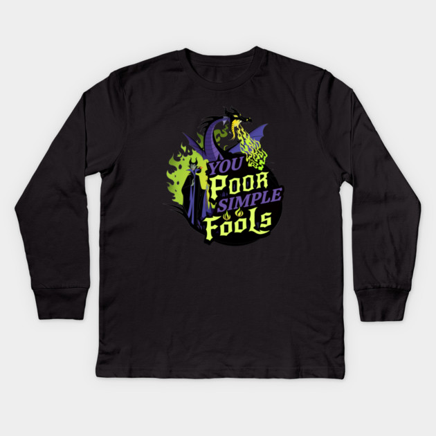 You Poor Simple Fools Maleficent Evil Queen Dragon Style Kids Long Sleeve T-Shirt by Joaddo