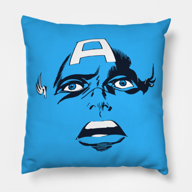Captain America Blue eyes Face Design Style Pillow by Joaddo