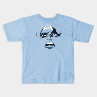 Captain America Blue eyes Face Design Style Kids T-Shirt
