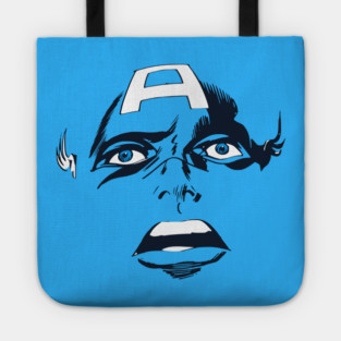 Captain America Blue eyes Face Design Style Tote